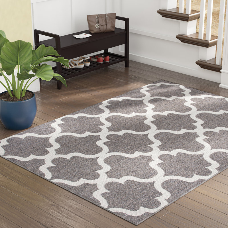 Charlton Home Ricky WeatherProof Gray Indoor/Outdoor Area Rug